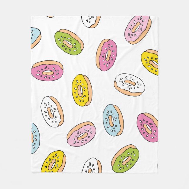 Couverture Polaire Doodle beiguts motif, design sans soudure. (Devant)