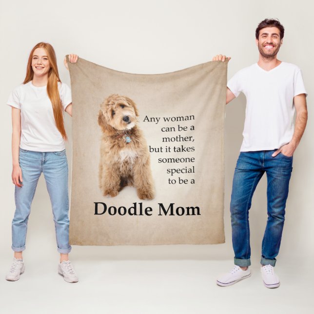 Couverture Polaire Doodle Chien Maman (En situation)