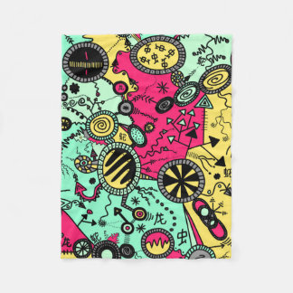 Couverture Polaire Doodle couleur