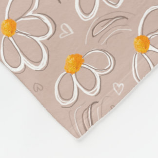 Couverture Polaire Doodle de fleurs joyeuses
