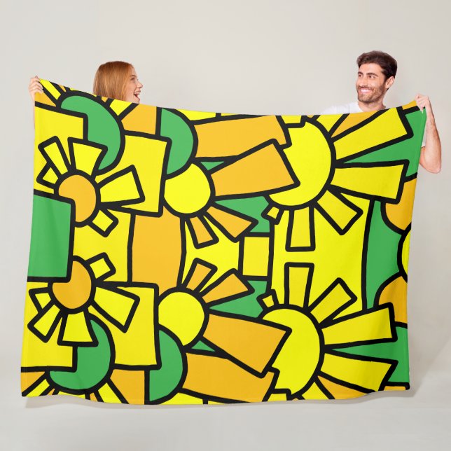 Couverture Polaire Doodle Festif Art 42 (En situation)