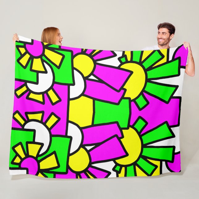 Couverture Polaire Doodle Festif Art 42 (En situation)