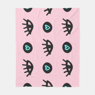 Couverture Polaire Doodle Fille : Coeurs Des Yeux Sans Couleur.