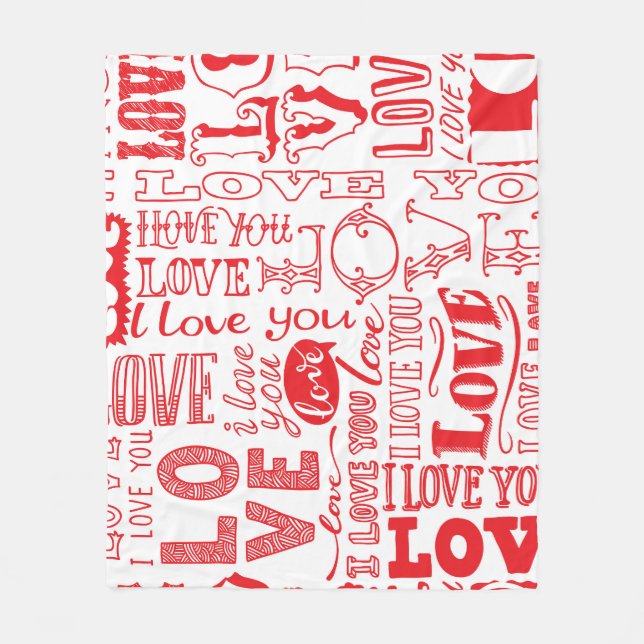Couverture Polaire Doodles d'amour dessinés à la main Arrière - plan  (Devant)