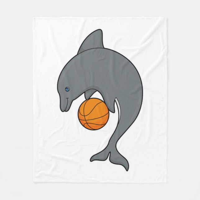 Couverture Polaire Dophin comme joueur de basket-ball avec basket-bal (Devant)