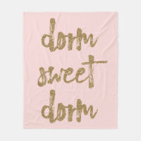 Dorm Sweet Dorm Chambre Décor rose et or