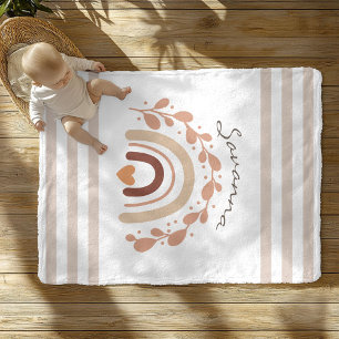 Couverture Polaire Douce Arc-en-Ciel Cadeau Personnalisé pour Baby Sh
