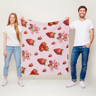 Couverture Polaire Douce et Charmante Fraise Nursery Vintage