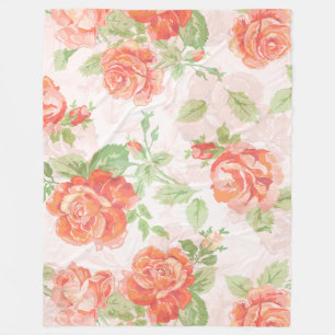 Couverture Polaire Douche rose orange
