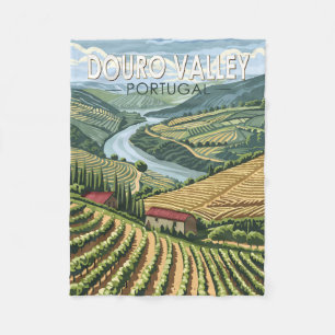 Couverture Polaire Douro Valley Portugal Travel Art Vintage