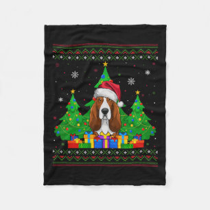 Couverture Polaire Doux moche arbre de Noël Santa Hat Bet Hound Do
