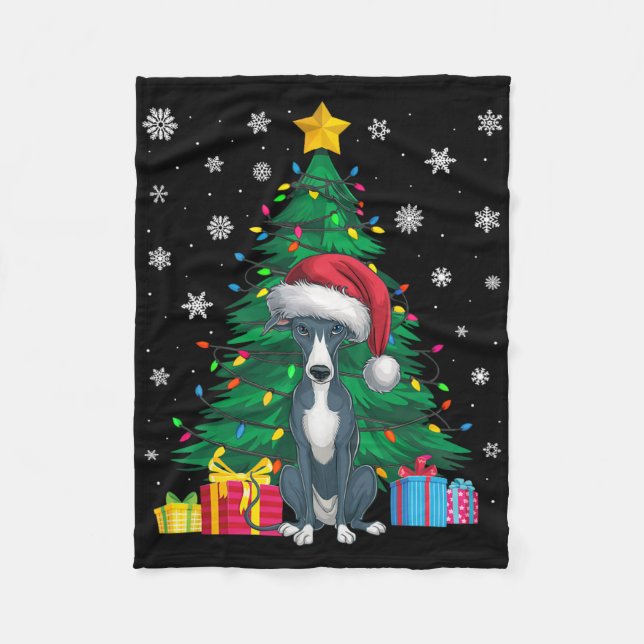 Couverture Polaire Doux moche Xmas arbre léger italien Greyhound chie (Devant)