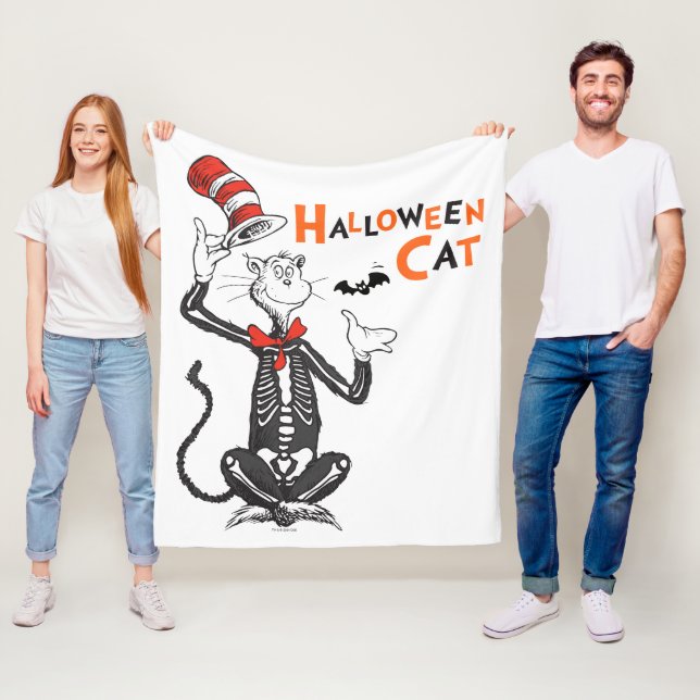 Couverture Polaire Dr. Seuss | Chat Chapeauté Halloween (En situation)