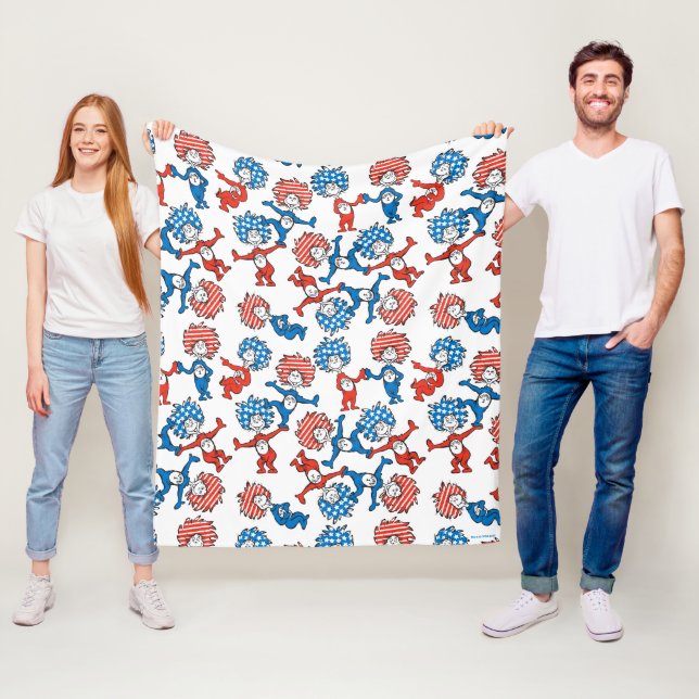 Couverture Polaire Dr. Seuss | Chose Un Chose Deux motif drapeau amér (En situation)