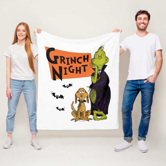 Couverture Polaire Dr Seuss | Hallowen Grinch Night Graphic (En situation)