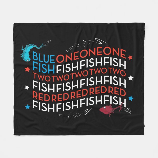 Couverture Polaire Dr. Seuss | Poisson Rouge Poisson Bleu Graphique d (Devant (Horizontal))
