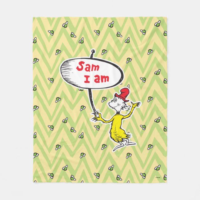 Couverture Polaire Dr. Seuss | Sam-I-Am tenant un panneau (Devant)
