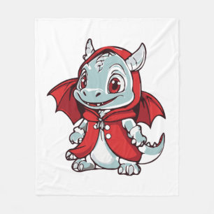 Couverture Polaire Dragon albinos en rouge