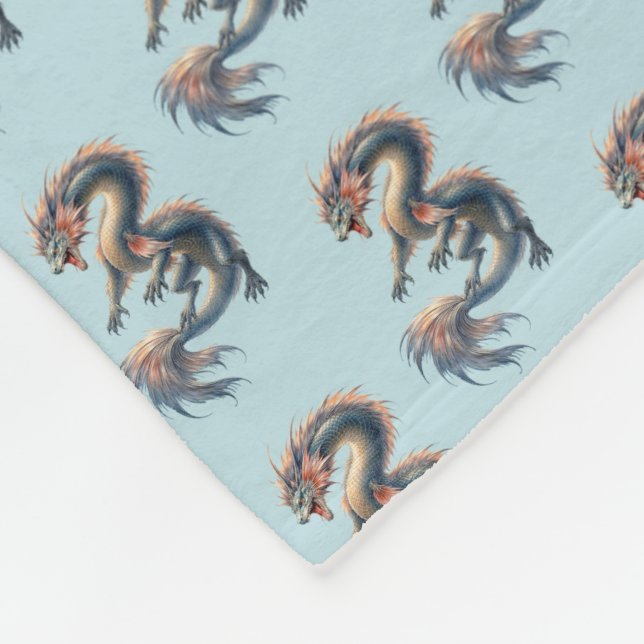 Couverture Polaire Dragon Aquatique (Coin)