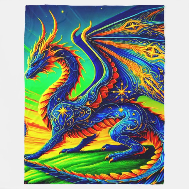 Couverture Polaire Dragon Art (Devant)