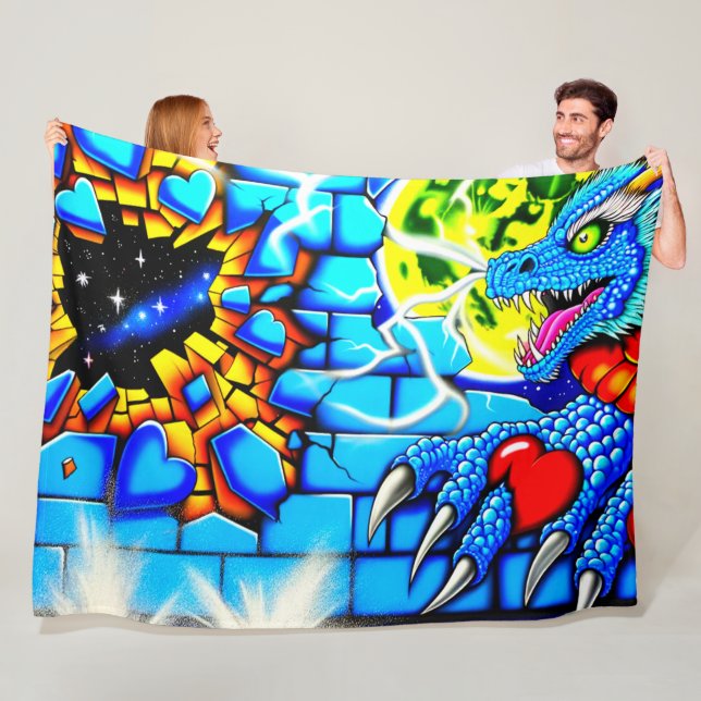 Couverture Polaire Dragon Art (En situation)