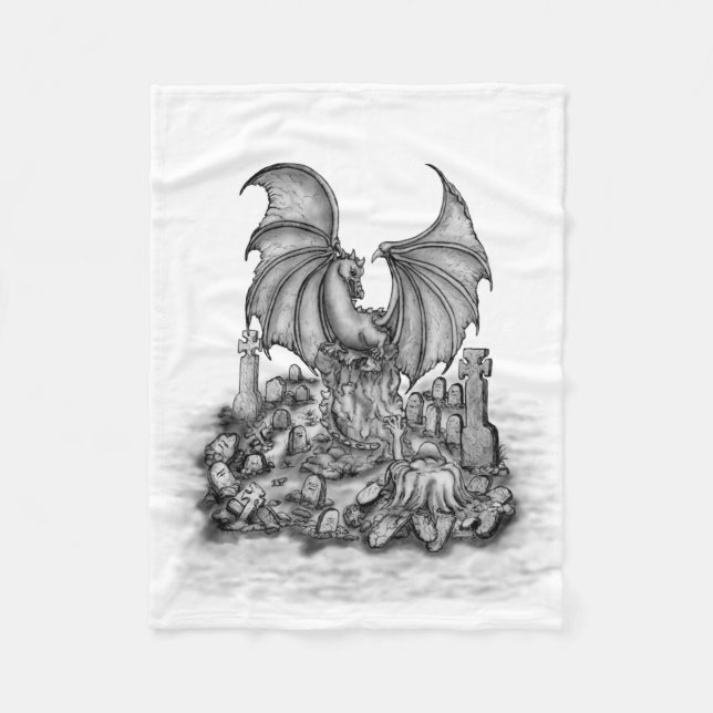Couverture Polaire Dragon avec Zombie (Devant)