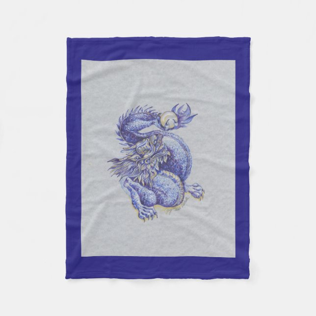 Couverture Polaire Dragon bleu (Devant)
