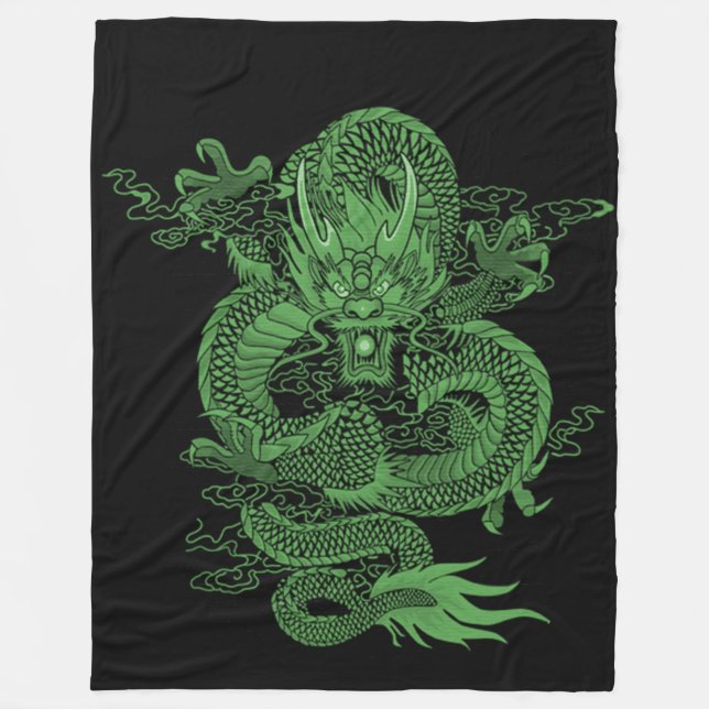 Couverture Polaire Dragon chinois d'empereur de jade (Devant)
