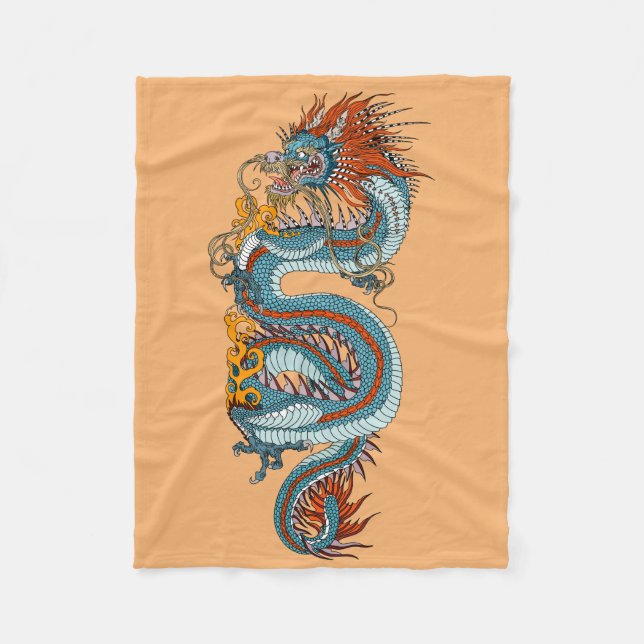 Couverture Polaire Dragon chinois traditionnel Jeter Blanket (Devant)