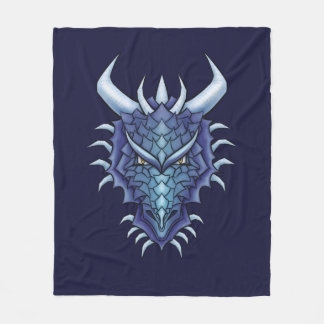 Couverture Polaire Dragon cool Art - Purple Blue Magagone Head