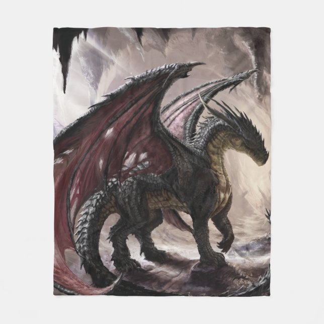 Couverture Polaire Dragon Dans La Caverne (Devant)