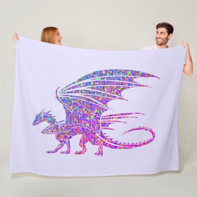 Couverture Polaire Dragon de mosaïque Extraordinaire violet (En situation)