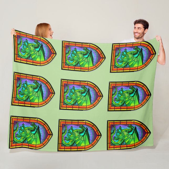 Couverture Polaire Dragon en verre tendu (En situation)