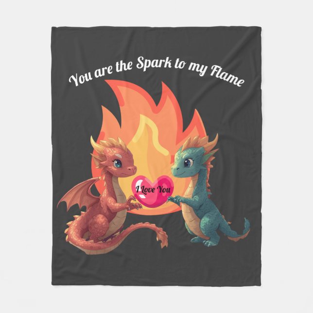 Couverture Polaire Dragon Love Fleece Blanket (Devant)