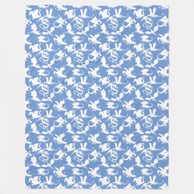 Couverture Polaire Dragon motif 01.bx4 Blue BG (Devant)
