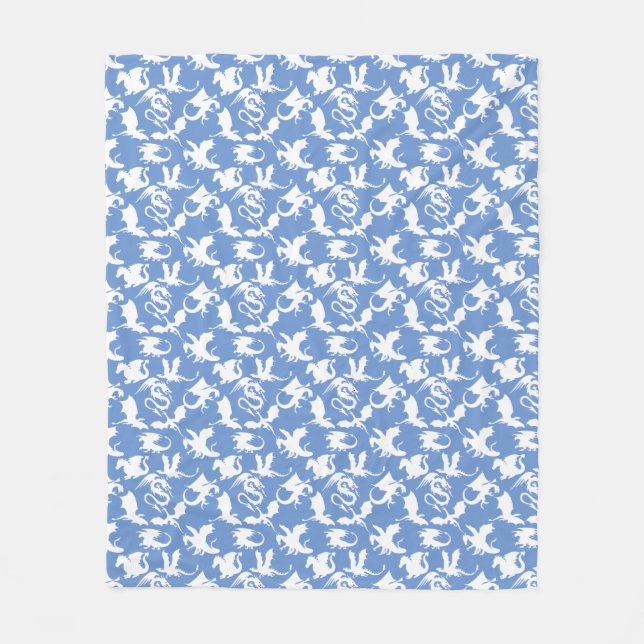 Couverture Polaire Dragon motif 01.bx4 Blue BG (Devant)