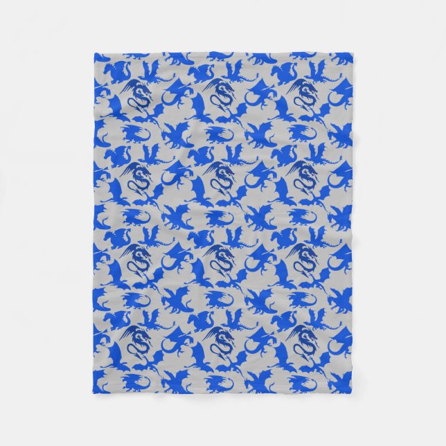 Couverture Polaire Dragon motif 02 blue.bwx4 gris BG (Devant)