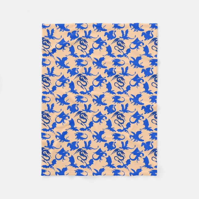 Couverture Polaire Dragon motif 02 blue.bwx4 Lorange BG (Devant)