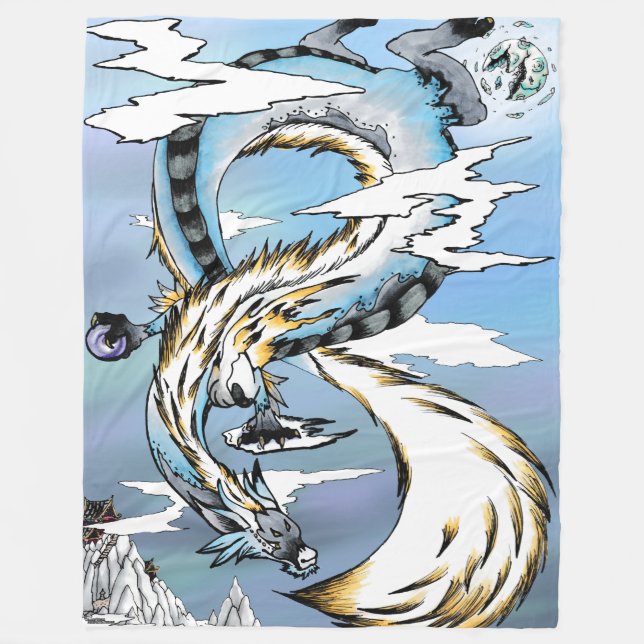 Couverture Polaire Dragon mystique asiatique (Devant)