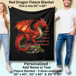 Couverture Polaire Dragon vert rouge, l'esprit peut résider en tout