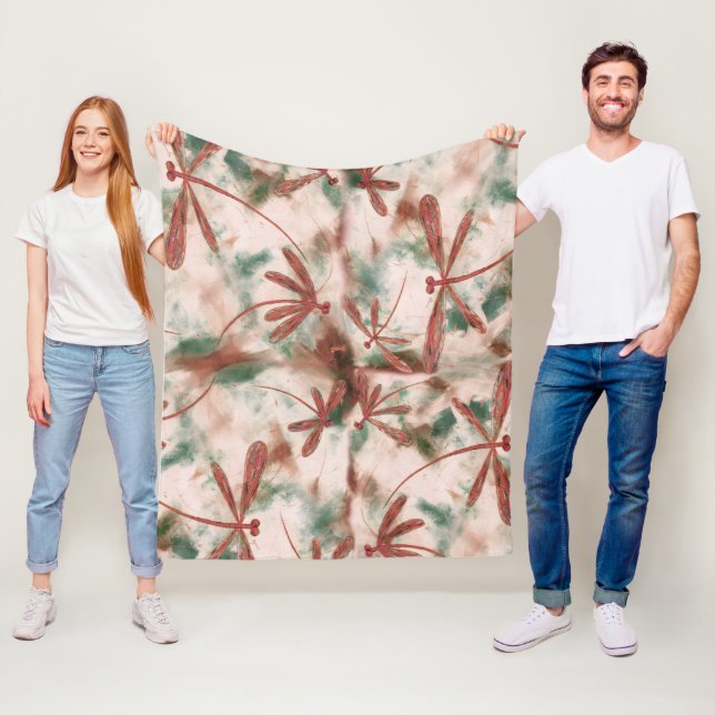 Couverture Polaire Dragonflies de bronze (En situation)