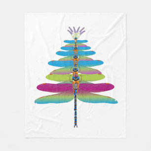Couverture Polaire Dragonfly Christmas Tree Drôle Insectes Lover Xmas