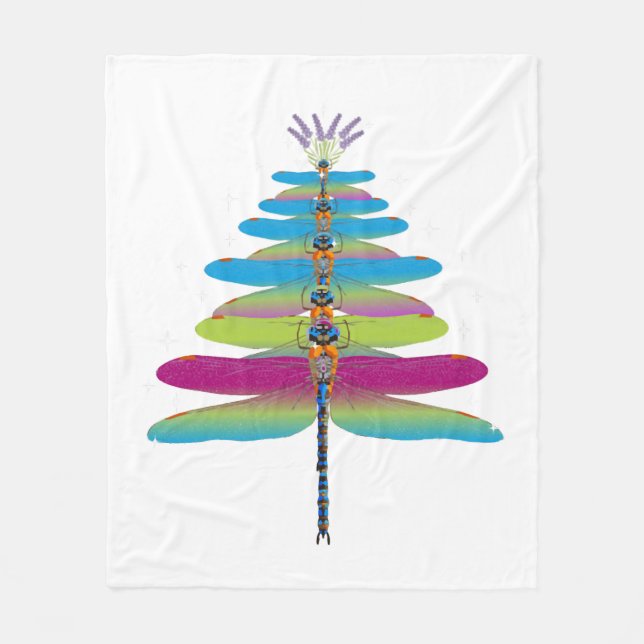 Couverture Polaire Dragonfly Christmas Tree Drôle Insectes Lover Xmas (Devant)