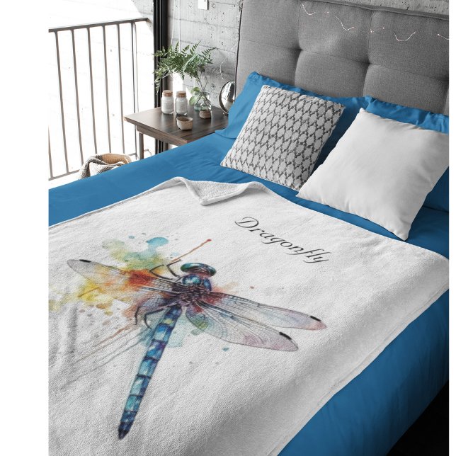 Couverture Polaire Dragonfly colorée personnalisable (Créateur téléchargé)