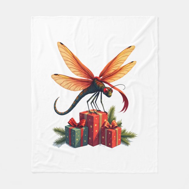 Couverture Polaire Dragonfly enveloppée de cadeaux (Devant)