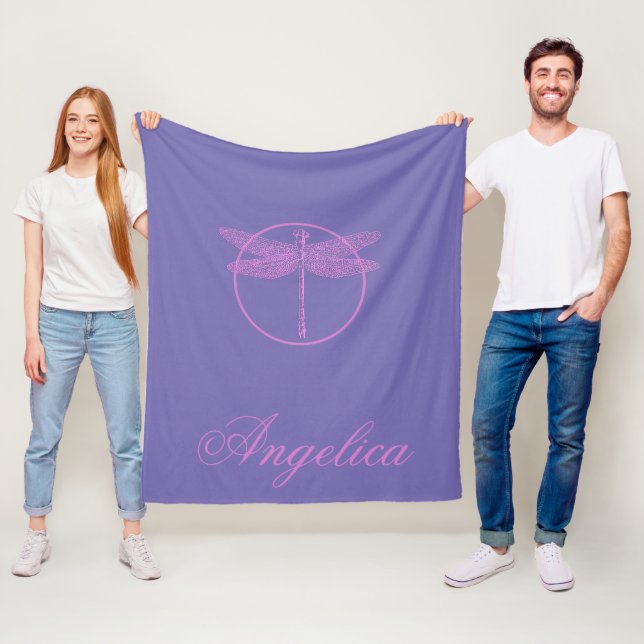 Couverture Polaire Dragonfly Imaginaire rose et violet (En situation)