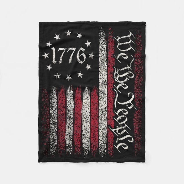 Couverture Polaire Drapeau 1776 Constitution Jour de l'Indépendance A (Devant)