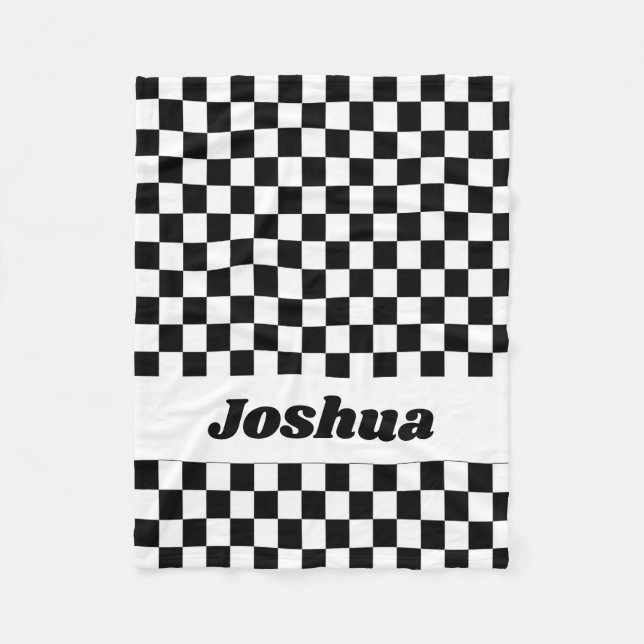 Couverture Polaire Drapeau à damier noir et blanc (Devant)