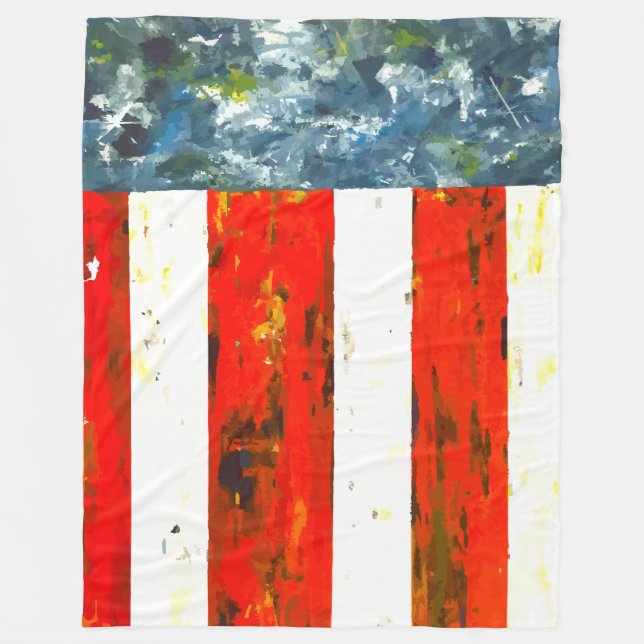 Couverture Polaire Drapeau Abstrait américain (Devant)