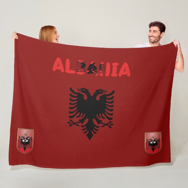 Couverture Polaire Drapeau albanais (En situation)